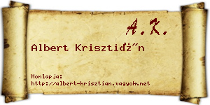 Albert Krisztián névjegykártya