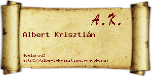 Albert Krisztián névjegykártya